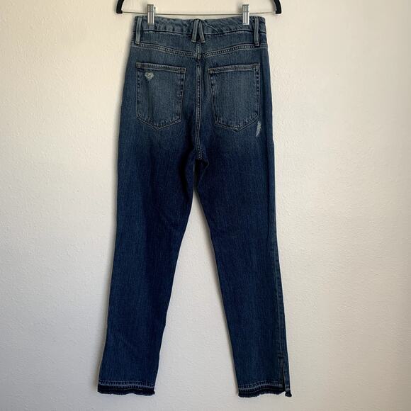 NEW Good American Good Boy Double Slit Jeans in Blue404 - Picture 6 of 16